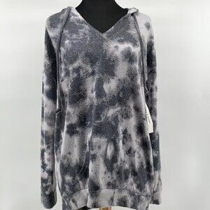 THEO & Spence hoodie tye dye v neck soft warm sz S NWT